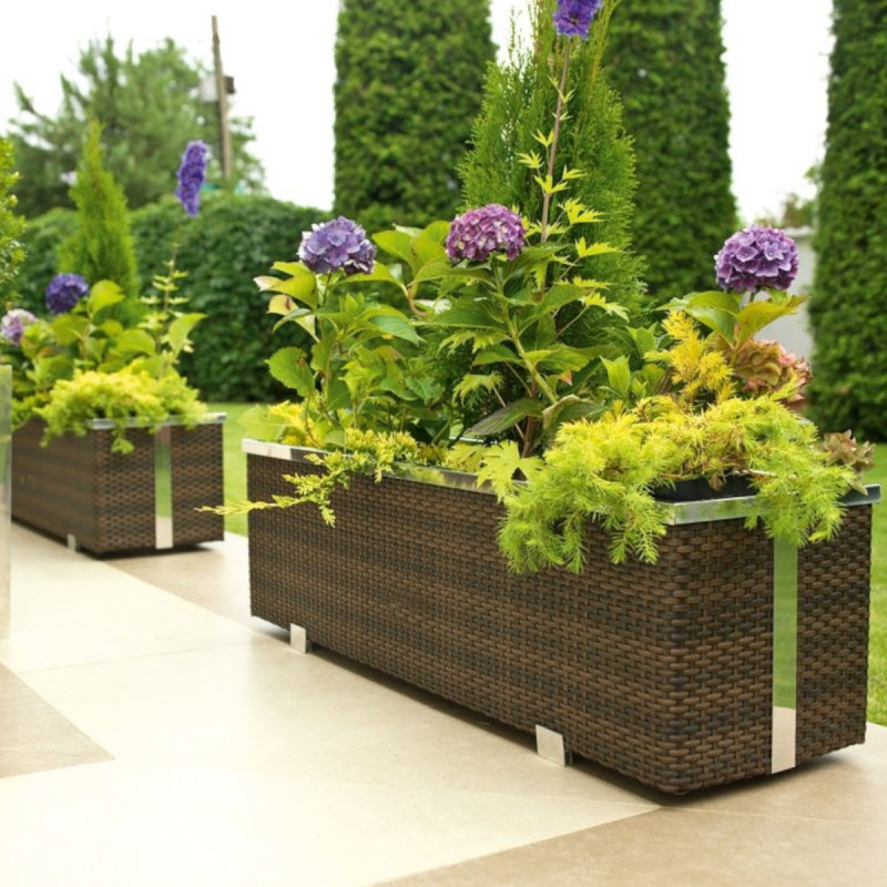 Bac À Plantes Rattan Art 108X39X43Cm En Résine Marron Nuancé serapportantà Bac Acier Marron Bricoman Bac À Plantes Rattan Art 108X39X43Cm En Résine Marron Nuancé serapportantà Bac Acier Marron Bricoman