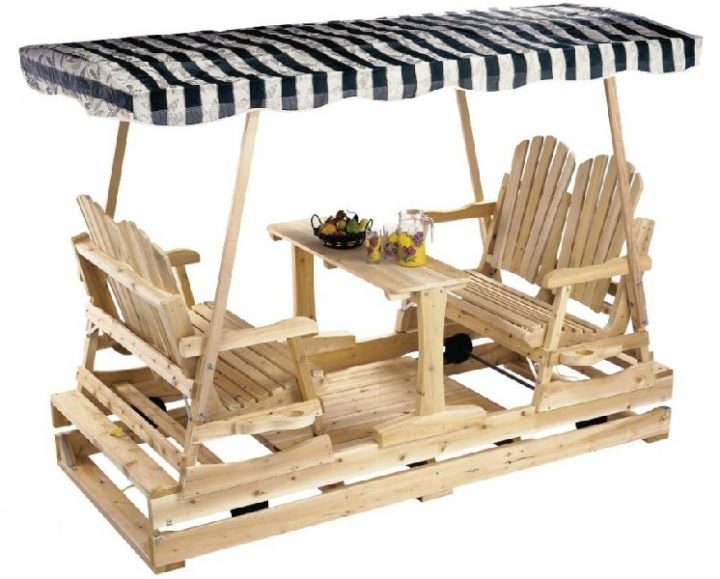 Balançoire À Roues 4 Places Avec Table Et Toit – | Kebek tout Balancoire 4 Places