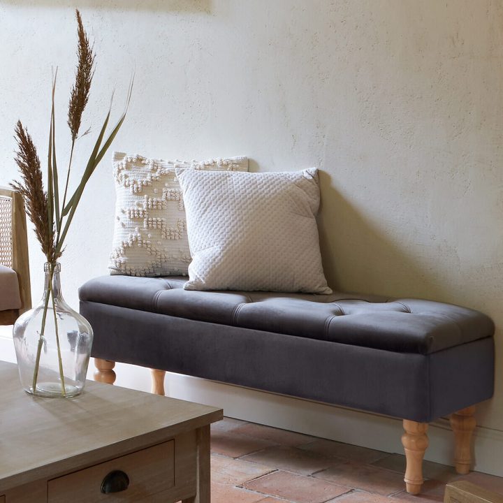 Banc Coffre Gris, Velours Matelassé – Atmosphera, Créateur tout Interieur De Rapido Club 30 Banc Coffre Gris, Velours Matelassé – Atmosphera, Créateur tout Interieur De Rapido Club 30