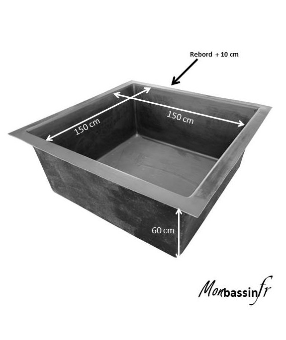 Bassin Jardin Carré – Polyester avec Bassin Préformé Carré Bassin Jardin Carré – Polyester avec Bassin Préformé Carré