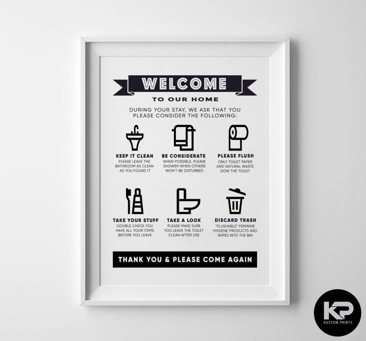 Bathroom Rules Print House Wall Picture Word Art Poster pour Poster Toilette Humour Bathroom Rules Print House Wall Picture Word Art Poster pour Poster Toilette Humour