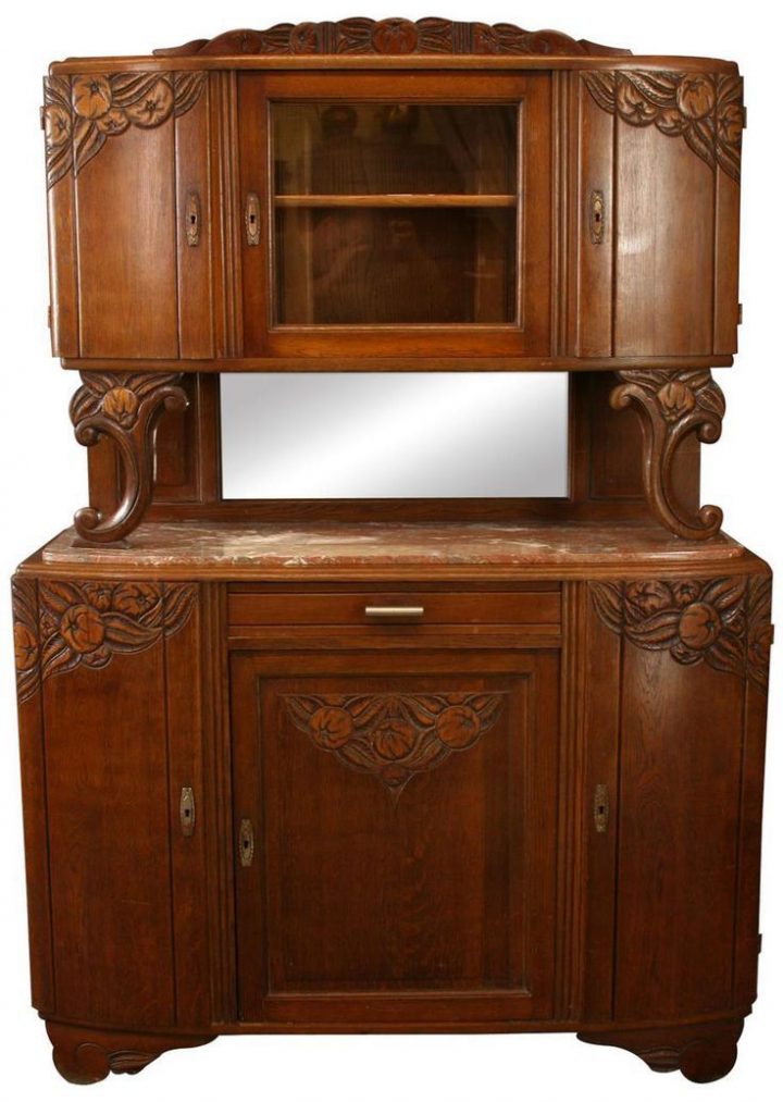 Buffet Deux Corps Des Années 1940, À Décor Végétal De tout Buffet Ancien Repeint Buffet Deux Corps Des Années 1940, À Décor Végétal De tout Buffet Ancien Repeint