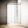 Cabine De Douche 140 Cm Silver 140 Blanc Rectangulaire encequiconcerne Cabine De Douche Integarale 70