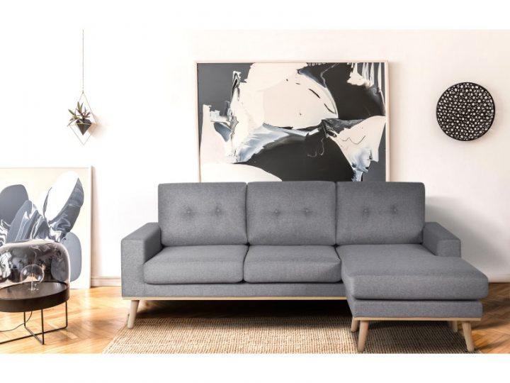 Canapé D'Angle Réversible Tissu Gris – Vente De Urban pour Meridienne Cuir Havane