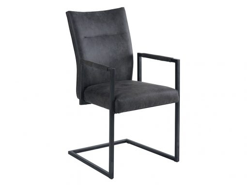 Chaise Curtis Havane En Microfibre Avec Accoudoirs Pour La destiné Chaise Bixby