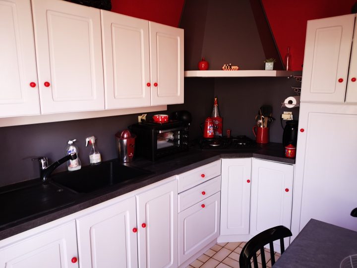 Cuisine En Chêne Rénovée | Au Gré Du Pinceau pour Cuisine Chene Repeinte