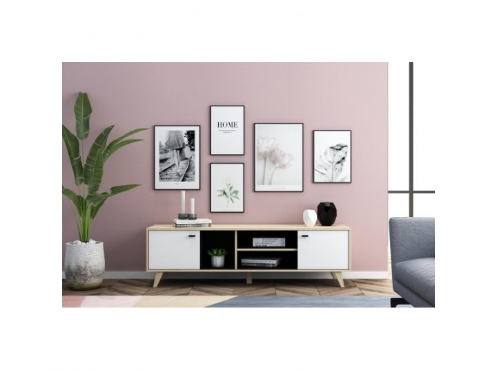 Dakila – Meuble Tv En Bois Avec Placards – Vente De Meuble intérieur Photos Avec Meuble Tv Alphonse De Chez But