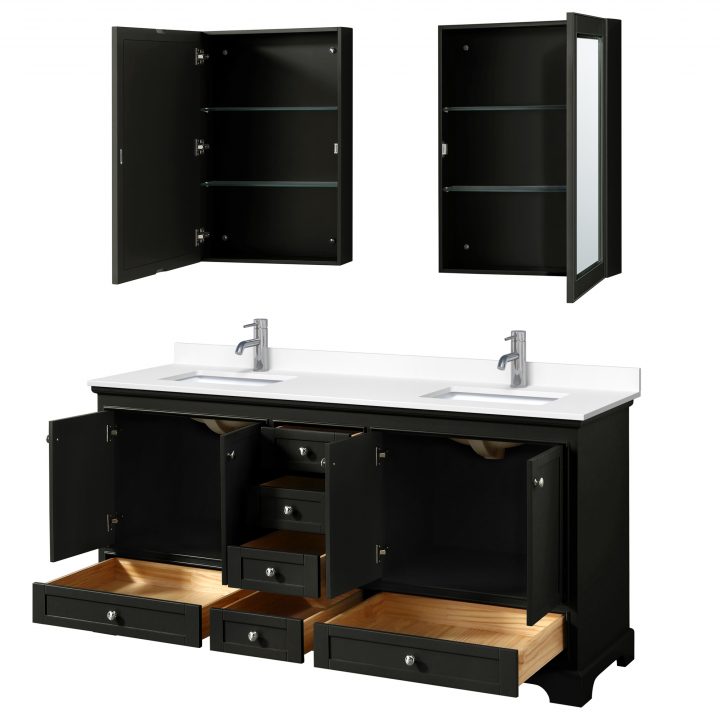 Deborah 72" Double Bathroom Vanity In Dark Espresso | Free à Wc-2020-Wc-Des