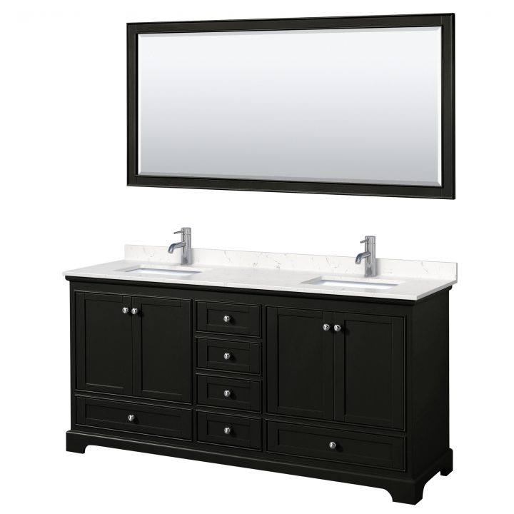 Deborah 72" Double Bathroom Vanity In Dark Espresso | Free avec Wc-2020-Wc-Des