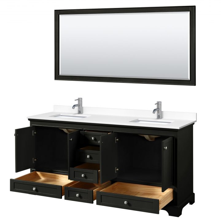 Deborah 72" Double Bathroom Vanity In Dark Espresso | Free serapportantà Wc-2020-Wc-Des
