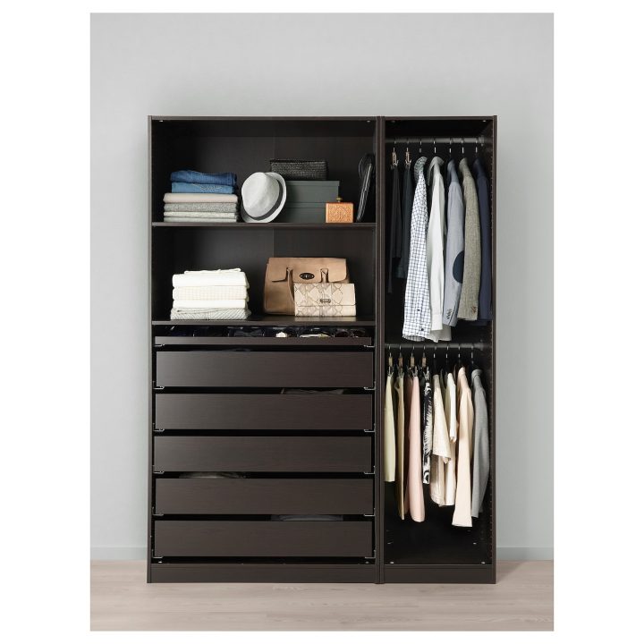 Découvrez Pax Armoire-Penderie, Brun Noir, 150X58X201 Cm destiné Armoire Ikea Chambre