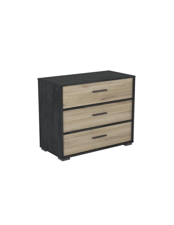 Diana Commode 3 Tiroirs Décor Chene Kronberg L 79,6 X P 39 pour Chene Kronberg