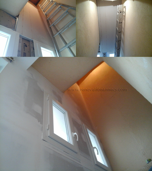 Doublage Isolation Mur Cage D'Escalier | Rénovation Annecy tout Isoler Du Froid Une Porte De Service A L'Interieur Doublage Isolation Mur Cage D'Escalier | Rénovation Annecy tout Isoler Du Froid Une Porte De Service A L'Interieur