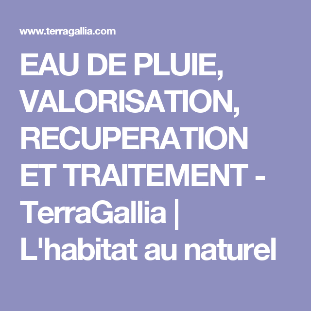 Eau De Pluie, Valorisation, Recuperation Et Traitement tout Toilette Fond Decaper