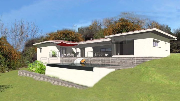 Épinglé Sur Sagone pour Plan Maison Contemporaine Toit En Pente Douce