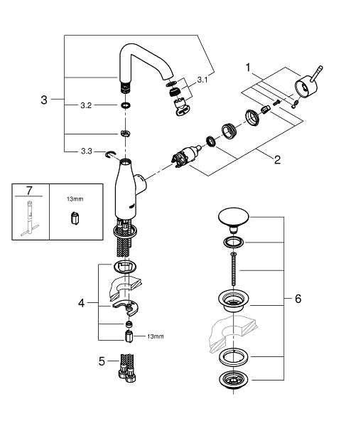 Essence Mitigeur Monocommande Lavabo Taille L | Grohe à Clip De Sureté Grohe Essence Mitigeur Monocommande Lavabo Taille L | Grohe à Clip De Sureté Grohe