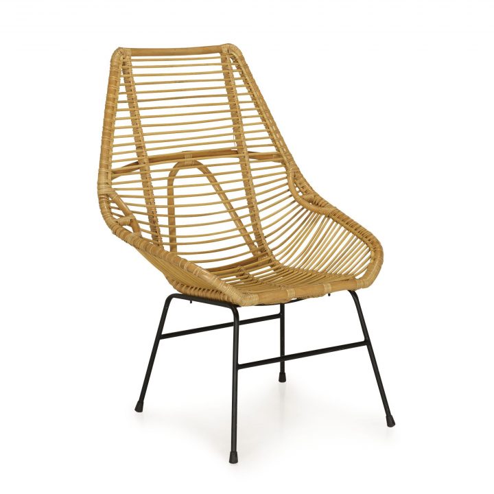 Fauteuil En Rotin Et Acier Naturel – Belem – Fauteuils tout Fauteuil Rotin Alinea