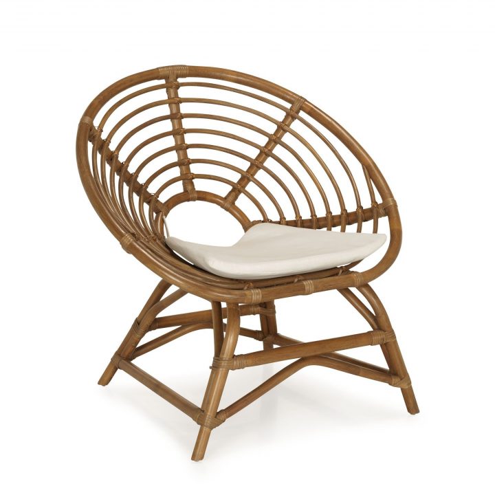 Fauteuil En Rotin Naturel Avec Coussin Vintage Naturel pour Fauteuil Rotin Alinea