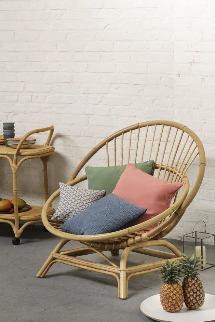 Fauteuil En Rotin Vintage Coquille Xxl | Muebles De Caña serapportantà Fauteuil Rotin Alinea