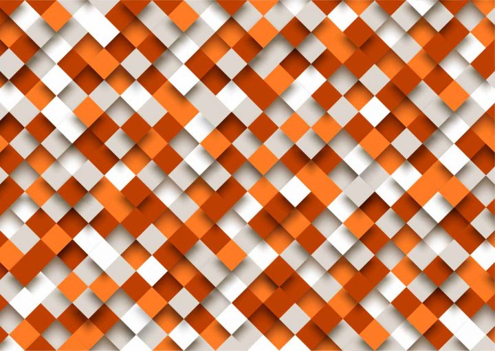 Free Download – Vector – 3D Squares Pattern Orange avec Rideau Motif Cube 3D