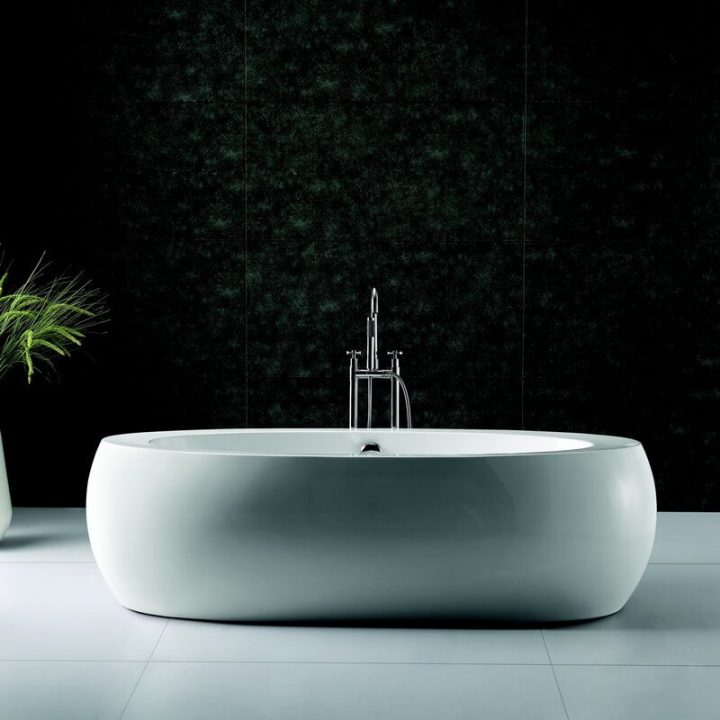 Grande Baignoire Oeuf Îlot Ovale 190X93 Cm Acrylique Blanc Ove tout Grande Trigle De Douche Ovale