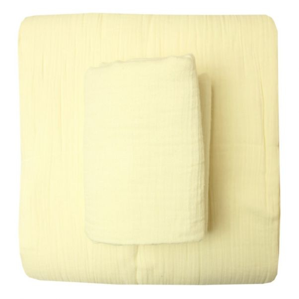 Housse De Couette Double Gaze De Coton – Meubles De Maison à Taie D Oreiller Bouchara Eurodif Gaze Coton Lave