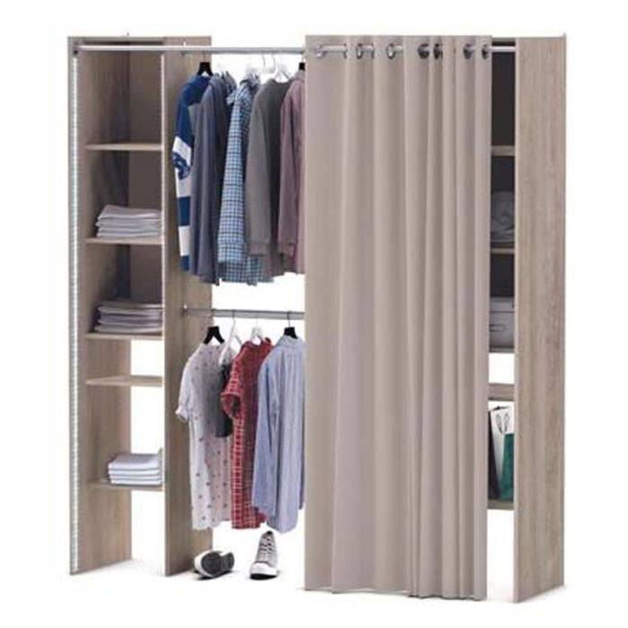 Kit Placard Extensible Star 2 Colonnes Et Rideau En destiné Kit Reparation De Fauteuil En Cuir Leroy Merlin