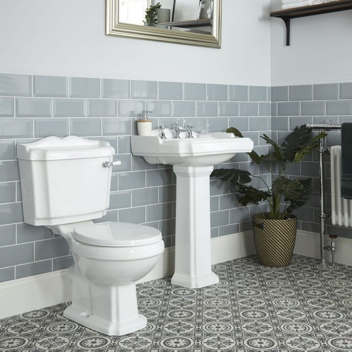 Lavabo Sur Colonne 3 Trous & Pack Wc Rétro Oxford serapportantà Toilette Avec Lavabo Integre Au Quebec