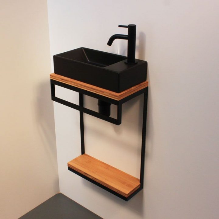 Lave-Mains Avec Lavabo Noir Céramique Mat, Robinetterie intérieur Bagage A Main Toilette Bois Lave-Mains Avec Lavabo Noir Céramique Mat, Robinetterie intérieur Bagage A Main Toilette Bois