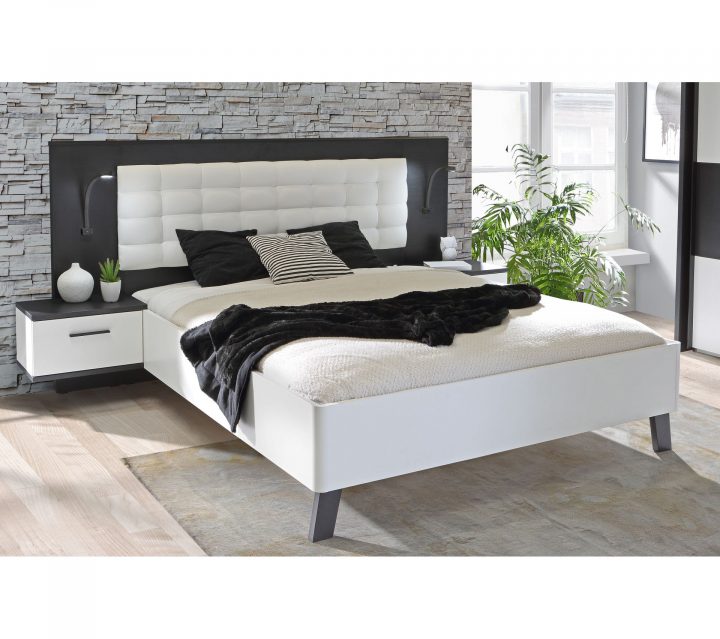 Lit 160X200Cm Chevets Intégrés Ricciano Blanc Et Noir avec Imagr Lit Ricciano Lit 160X200Cm Chevets Intégrés Ricciano Blanc Et Noir avec Imagr Lit Ricciano