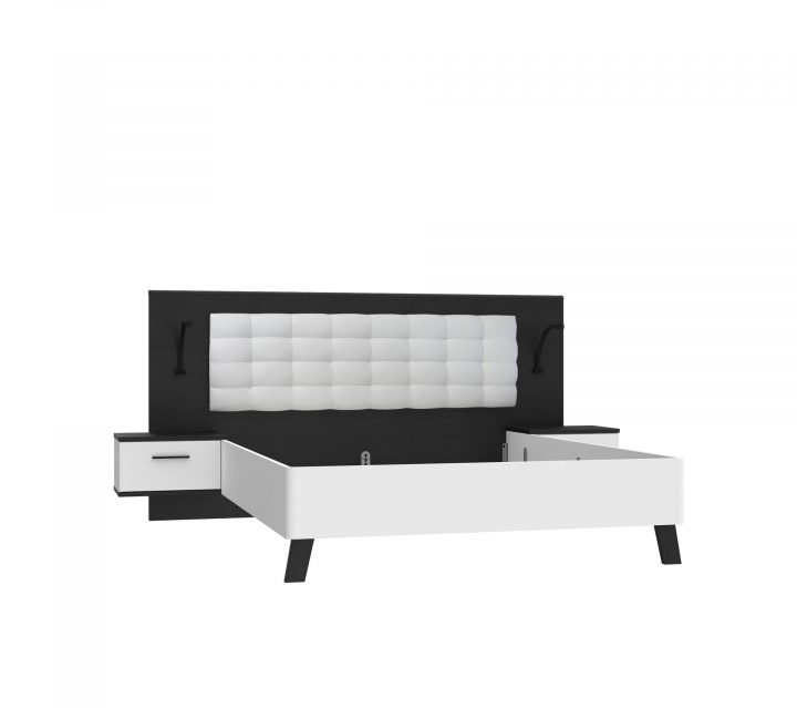 Lit 160X200Cm Chevets Intégrés Ricciano Blanc Et Noir destiné Imagr Lit Ricciano Lit 160X200Cm Chevets Intégrés Ricciano Blanc Et Noir destiné Imagr Lit Ricciano