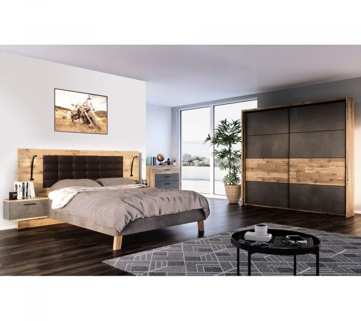 Lit 160X200Cm Chevets Intégrés Ricciano Imitation Chêne à Imagr Lit Ricciano Lit 160X200Cm Chevets Intégrés Ricciano Imitation Chêne à Imagr Lit Ricciano