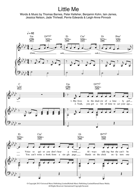 Little Me Sheet Music By Little Mix (Piano, Vocal & Guitar tout Installer Mebegener