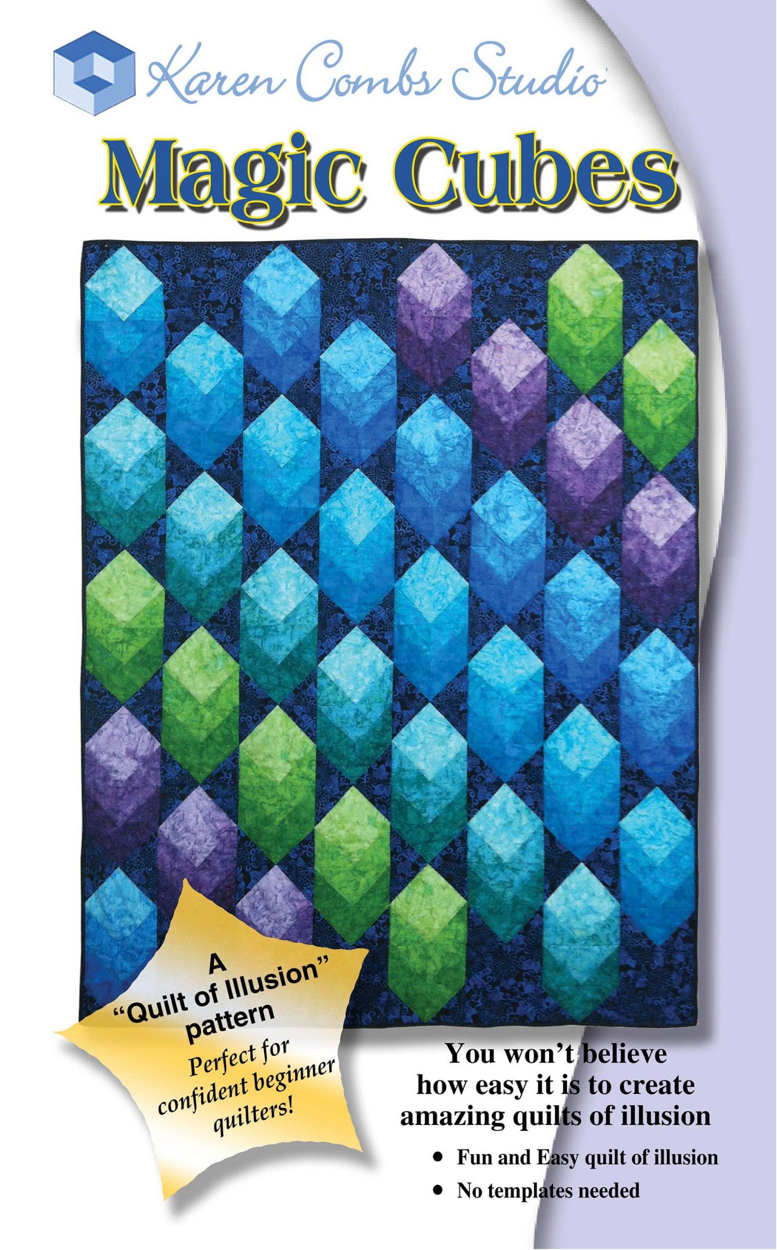 Magic Cubes Pdf Quilt Pattern | Etsy | Quilt Patterns avec Rideau Motif Cube 3D