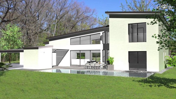 Maison Contemporaine Toit Monopente Architecture Maison encequiconcerne Plan Maison Contemporaine Toit En Pente Douce