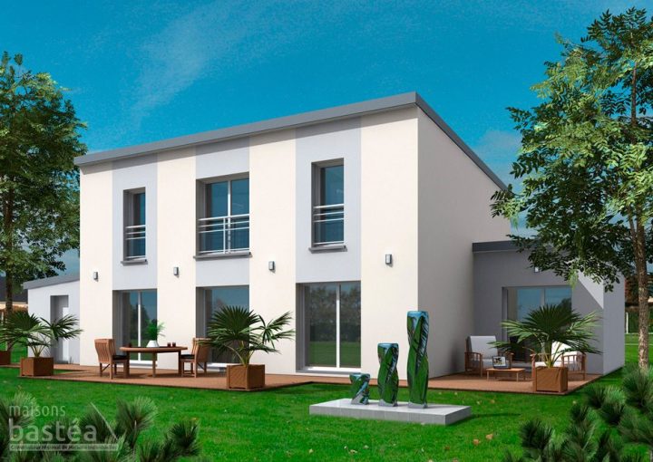 Maison Moderne Toit 1 Pente destiné Plan Maison Contemporaine Toit En Pente Douce