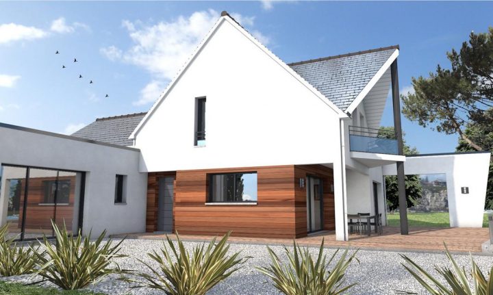 Maison Toit Double Pente Et Toit Plat La Chapelle Sur avec Plan Maison Contemporaine Toit En Pente Douce