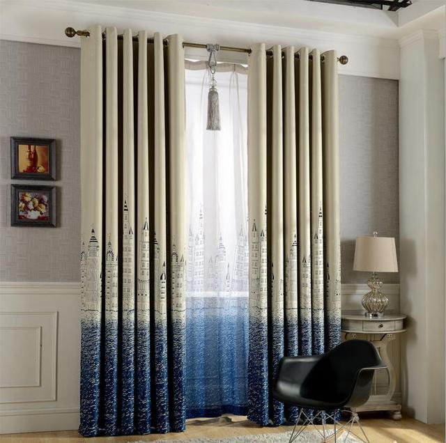 Mediterranean Style Blackout Curtains For Living Room à Rideau Salon Wish