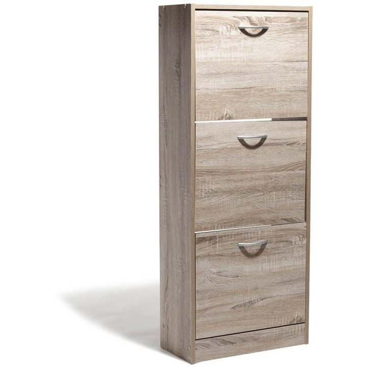 Meuble À Chaussures Utah Naturel 3 Tiroirs (Gifi-323408X avec Range Chaussures Gifi