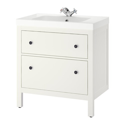 Meuble A Tiroir Blanc Ikea – Tete De Lit destiné Hemenes Lavabo Gris