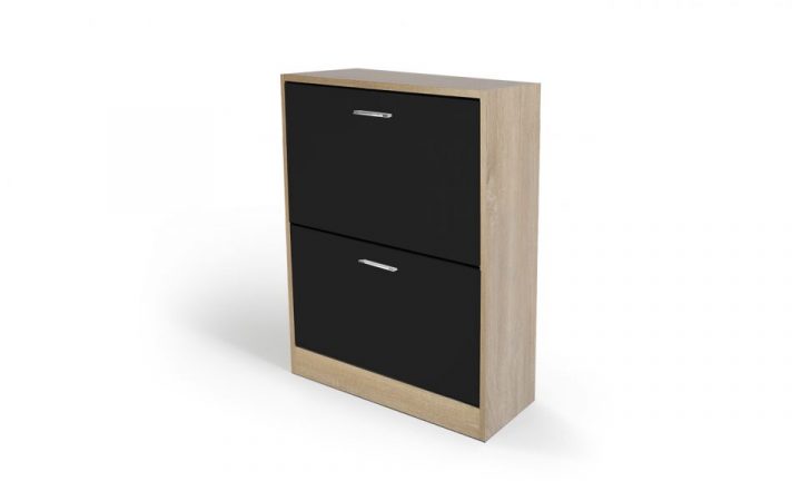 meuble a chaussure bois et noir