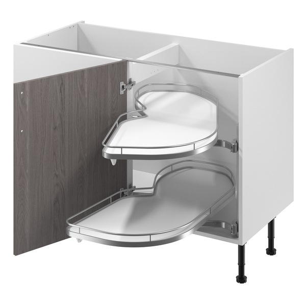 Meuble D'Angle Bas "Chia" Imitation Chêne Gris L.120 X H serapportantà Brico Depot Meuble 100 Cm