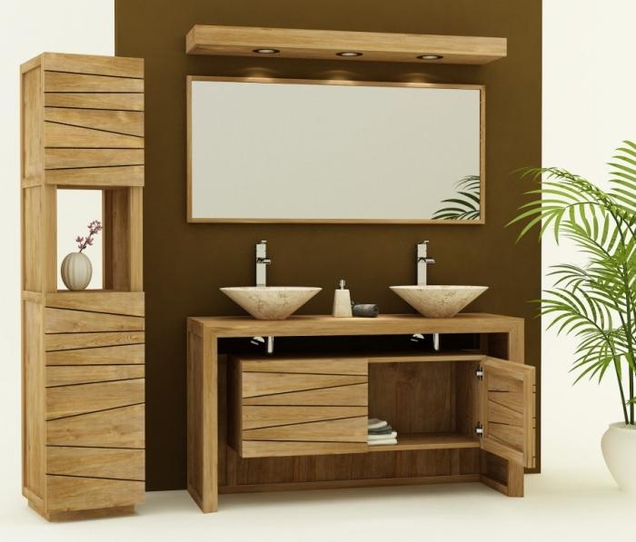 meuble salle de bain teck solde