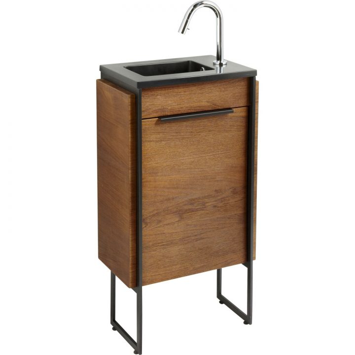 Meuble Lave-Mains Avec Miroir Havane Placage Teck | Meuble concernant Bagage A Main Toilette Bois Meuble Lave-Mains Avec Miroir Havane Placage Teck | Meuble concernant Bagage A Main Toilette Bois