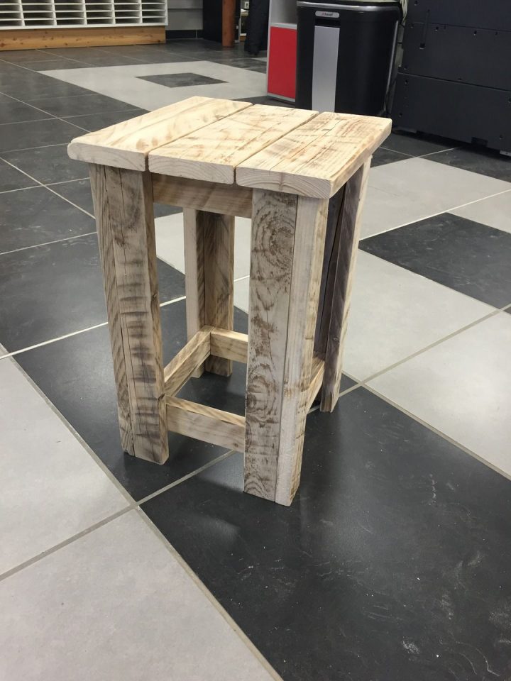 Meuble Palette – Tabouret En Bois Recyclé | Mobilier De destiné Fabriquer Des Meubles En Bois