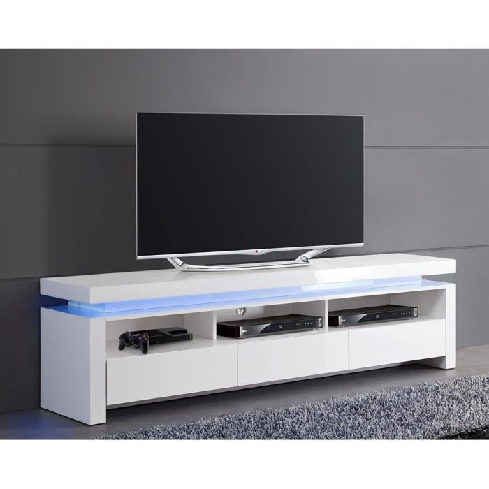 Meuble Tv Blanc Laqué Lumineux À 3 Tiroirs – Achat / Vente tout Resacriver Tele Blanc Clair Noir Meuble Tv Blanc Laqué Lumineux À 3 Tiroirs – Achat / Vente tout Resacriver Tele Blanc Clair Noir