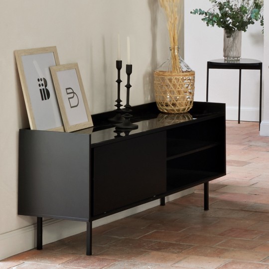 meuble tv marbre noir
