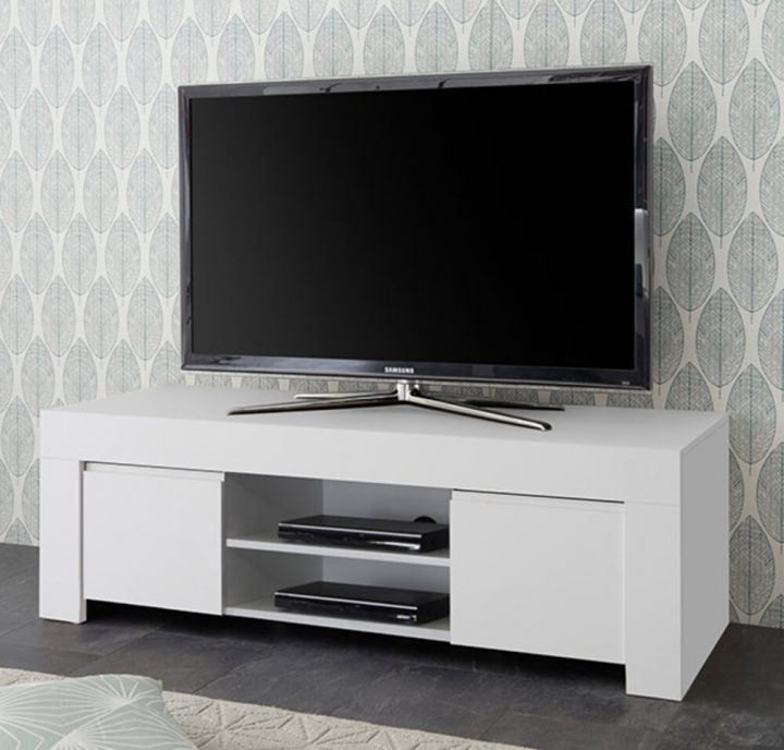 Meuble Tv Rapallo Blanc Laqué Mat dedans Meuble Blanc Meuble Tv Rapallo Blanc Laqué Mat dedans Meuble Blanc