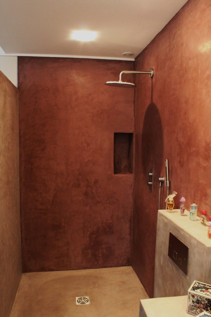 Murs De Douche Tadlakt – Sol Stuc Ciment – Réalisation concernant Ikea Maroc Cabine Douche