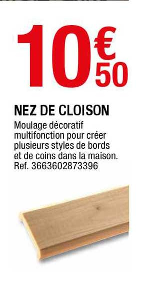 Nez De Cloison Placo 100Mm Mdf Blanc – Nez De Cloison à Nez De Cloison 100 Mm